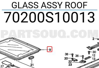 Honda 70200S10013 GLASS ASSY ROOF