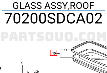 Honda 70200SDCA02 GLASS ASSY,ROOF