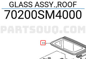 Honda 70200SM4000 GLASS ASSY.,ROOF