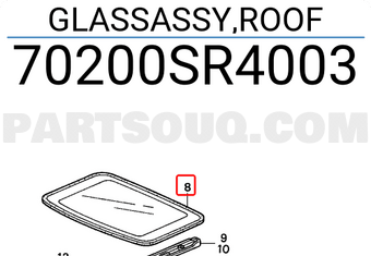 Honda 70200SR4003 GLASSASSY,ROOF