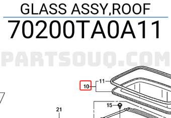 Honda 70200TA0A11 GLASS ASSY,ROOF