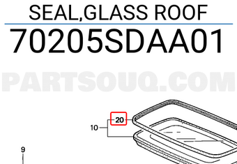 Honda 70205SDAA01 SEAL,GLASS ROOF