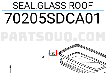 Honda 70205SDCA01 SEAL,GLASS ROOF