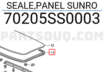 Honda 70205SS0003 SEALE,PANEL SUNRO