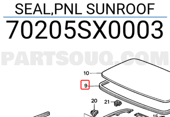 Honda 70205SX0003 SEAL,PNL SUNROOF