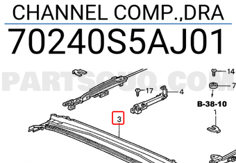 Honda 70240S5AJ01 CHANNEL COMP.,DRA