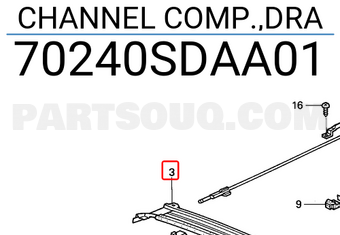 Honda 70240SDAA01 CHANNEL COMP.,DRA