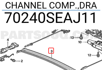 Honda 70240SEAJ11 CHANNEL COMP.,DRA