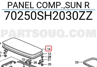 Honda 70250SH2030ZZ PANEL COMP.,SUN R