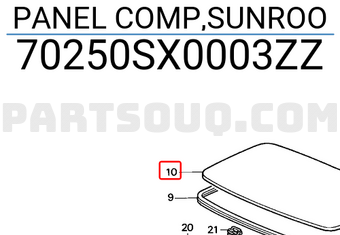 Honda 70250SX0003ZZ PANEL COMP,SUNROO