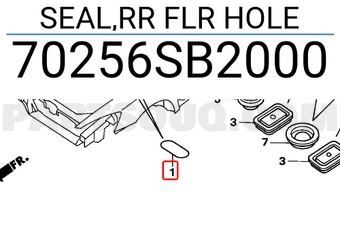 Honda 70256SB2000 SEAL,RR FLR HOLE