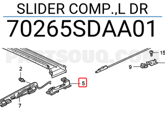Honda 70265SDAA01 SLIDER COMP.,L DR