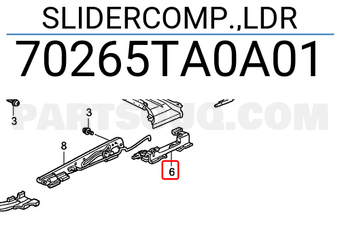 Honda 70265TA0A01 SLIDERCOMP.,LDR