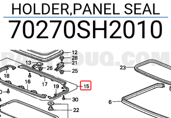Honda 70270SH2010 HOLDER,PANEL SEAL