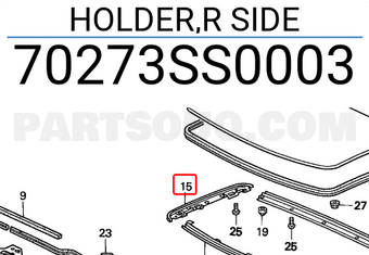 Honda 70273SS0003 HOLDER,R SIDE
