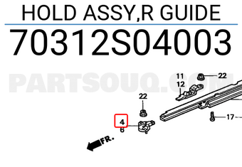 Honda 70312S04003 HOLD ASSY,R GUIDE