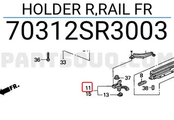 Honda 70312SR3003 HOLDER R,RAIL FR