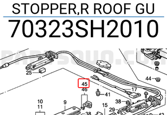 Honda 70323SH2010 STOPPER,R ROOF GU