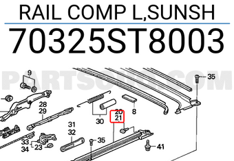 Honda 70325ST8003 RAIL COMP L,SUNSH