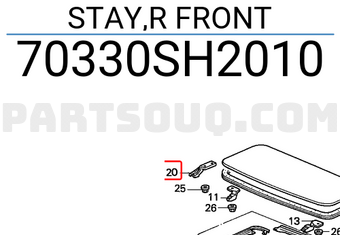 Honda 70330SH2010 STAY,R FRONT