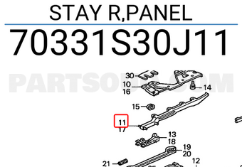 Honda 70331S30J11 STAY R,PANEL