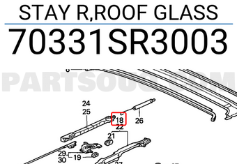 Honda 70331SR3003 STAY R,ROOF GLASS