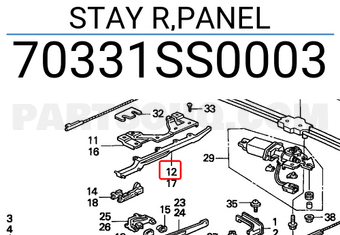 Honda 70331SS0003 STAY R,PANEL