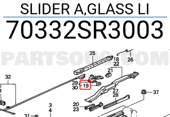 Honda 70332SR3003 SLIDER A,GLASS LI