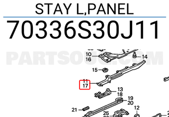 Honda 70336S30J11 STAY L,PANEL