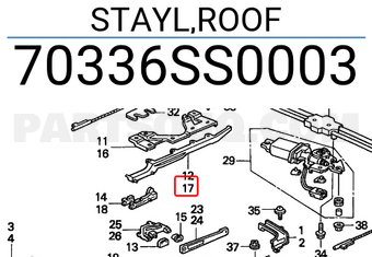 Honda 70336SS0003 STAYL,ROOF