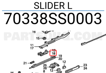 Honda 70338SS0003 SLIDER L