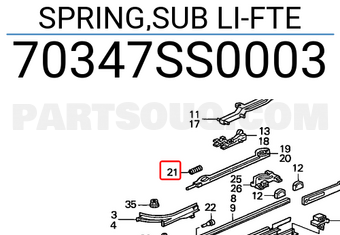 Honda 70347SS0003 SPRING,SUB LI-FTE