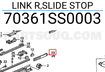 Honda 70361SS0003 LINK R,SLIDE STOP