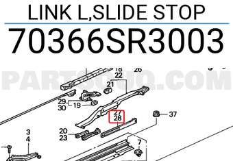 Honda 70366SR3003 LINK L,SLIDE STOP