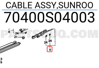 Honda 70400S04003 CABLE ASSY,SUNROO