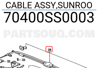 Honda 70400SS0003 CABLE ASSY,SUNROO