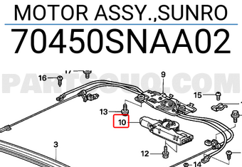 Honda 70450SNAA02 MOTOR ASSY.,SUNRO