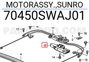 Honda 70450SWAJ01 MOTORASSY.,SUNRO