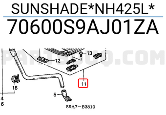 Honda 70600S9AJ01ZA SUNSHADE*NH425L*