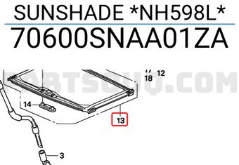 Honda 70600SNAA01ZA SUNSHADE *NH598L*