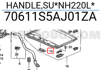 Honda 70611S5AJ01ZA HANDLE,SU*NH220L*