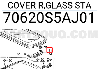 Honda 70620S5AJ01 COVER R,GLASS STA