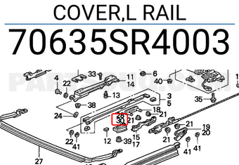Honda 70635SR4003 COVER,L RAIL