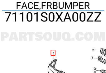 Honda 71101S0XA00ZZ FACE,FRBUMPER