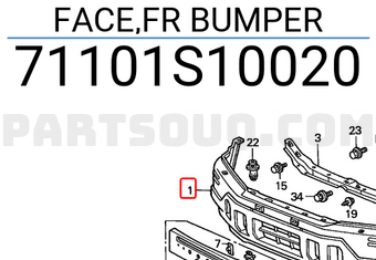 Honda 71101S10020 FACE,FR BUMPER
