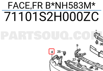 Honda 71101S2H000ZC FACE,FR B*NH583M*