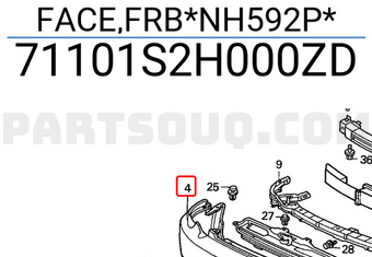 Honda 71101S2H000ZD FACE,FRB*NH592P*