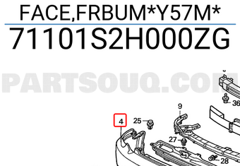 Honda 71101S2H000ZG FACE,FRBUM*Y57M*