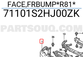 Honda 71101S2HJ00ZK FACE,FRBUMP*R81*
