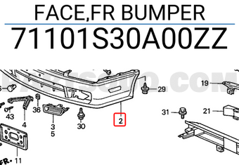 Honda 71101S30A00ZZ FACE,FR BUMPER